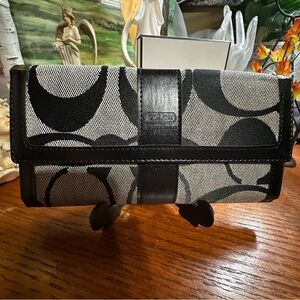 Coach Black and Gray Authentic Signature Wallet